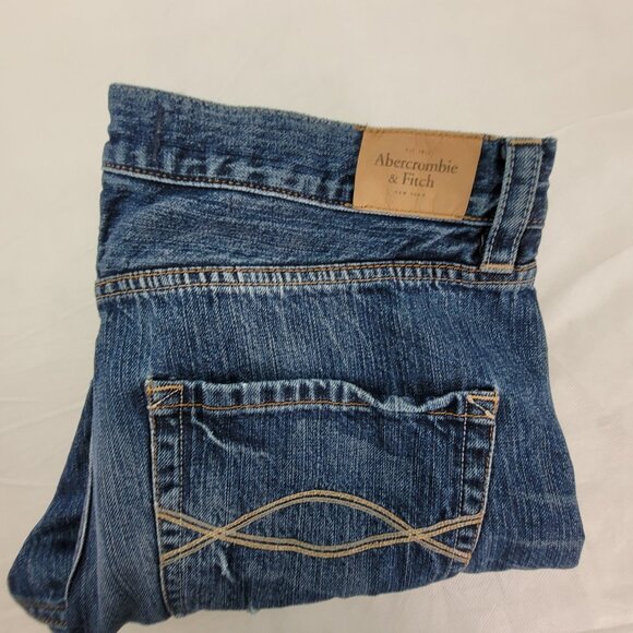 Abercrombie & Fitch Jeans Women's 10/30 Blue Mid Rise Button Fly Straight Distr - Picture 12 of 12